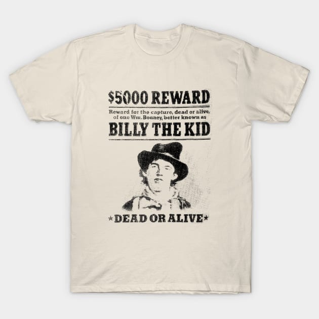 Billy The Kid - newspaper style T-Shirt by Buff Geeks Art